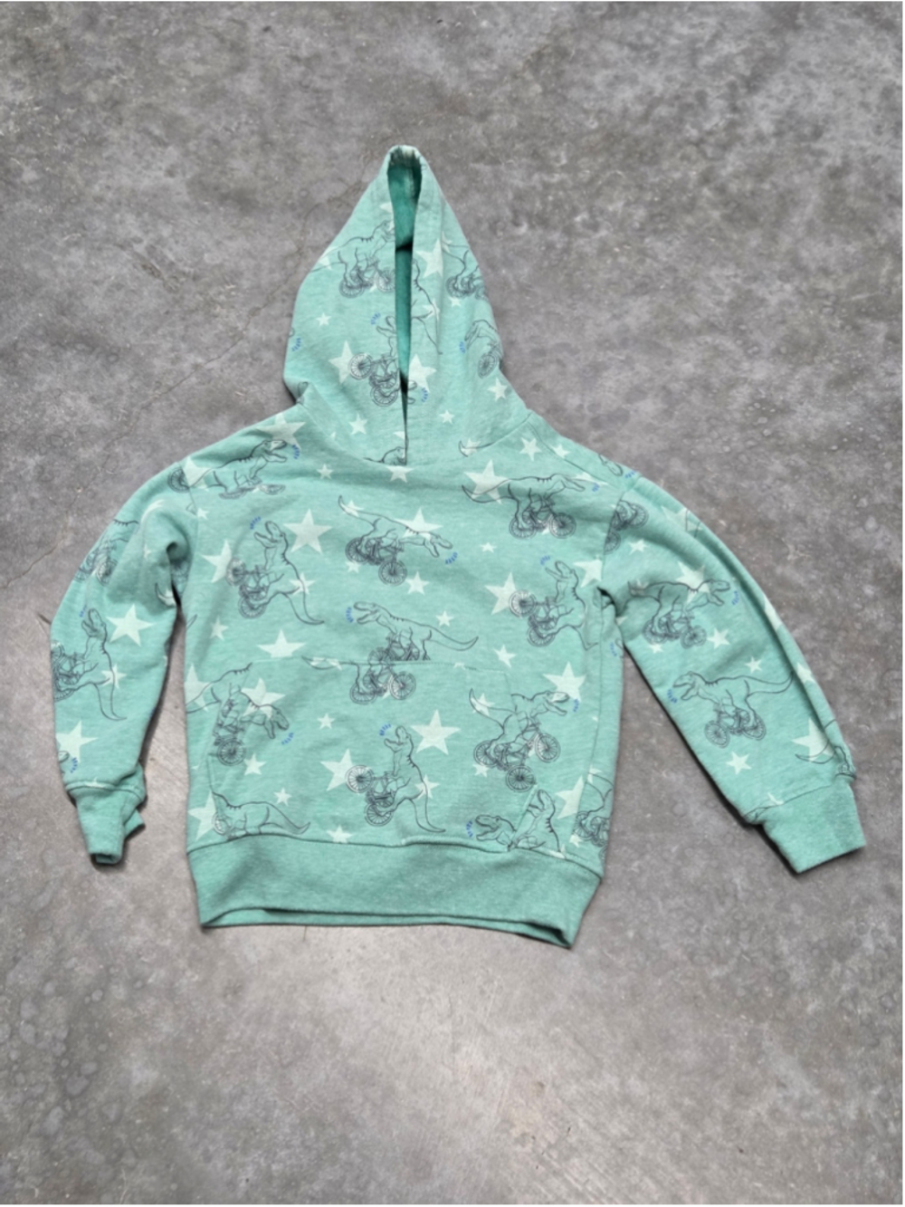 Garanimals Green Dinosaur Star Hoodie Size 4T Dino-core Kidcore Whimsical Skater